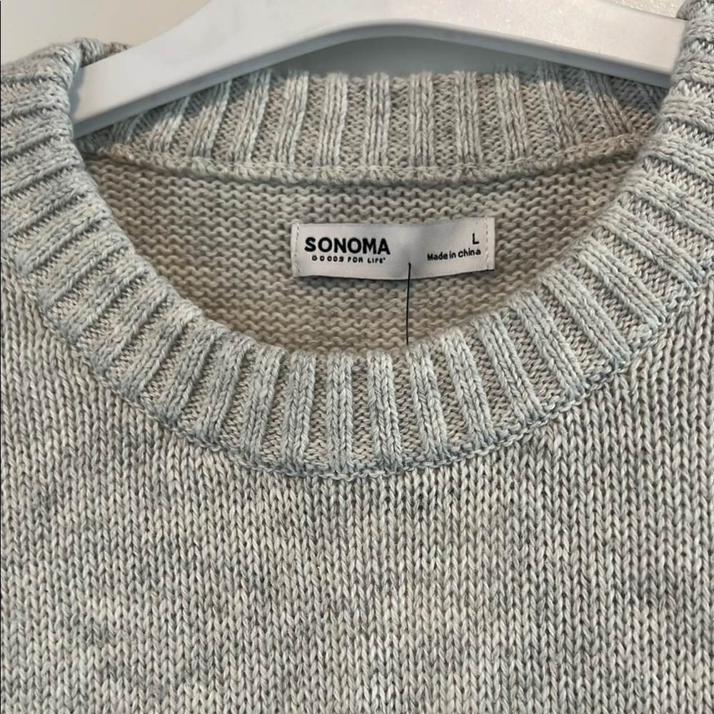 Sonoma Heather Gray Women's Crewneck Sweater - Picture 6 of 7